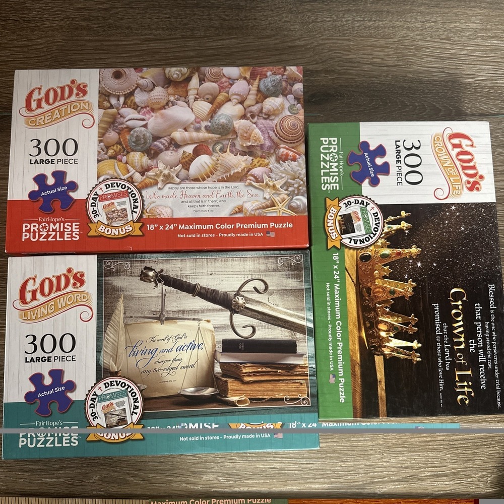 Large Piece Scenery Fair Hope's Promise Puzzles 300 pcs 18" x 24"‎ - 3 Box Set
